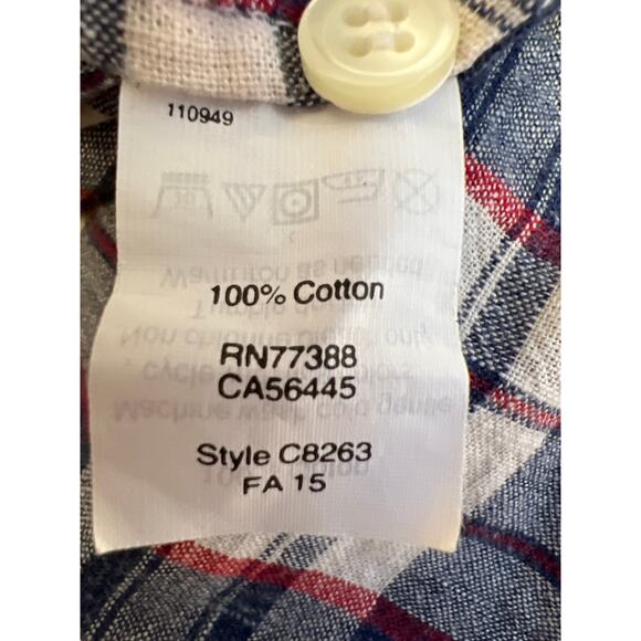 J.Crew Women’s Small Plaid Cotton Button Up Shirt Blue Red White - Picture 7 of 7